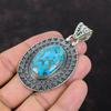 Copper Blue Turquoise Pendant Gemstone Silver Pendant 925 Sterling Silver Pendant Handmade Vintage Jewelry Unique Pendant Anniversary Gifts
