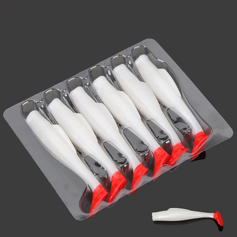 6Pcs/Lot Soft Swimbait 9Cm 4.4G Floating T-Tail Fishing Lure Tpr Paddle Tail Soft Lure Material Fishing Baits Fishing Tackle Pes