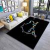 Tappeto Area di Stampa Contorno Pista di Nürburgring Sfondo Nero Tappeto Pavimento Motorsport Tappeto Decorazione Soggiorno Camera da Letto Fan di Corse