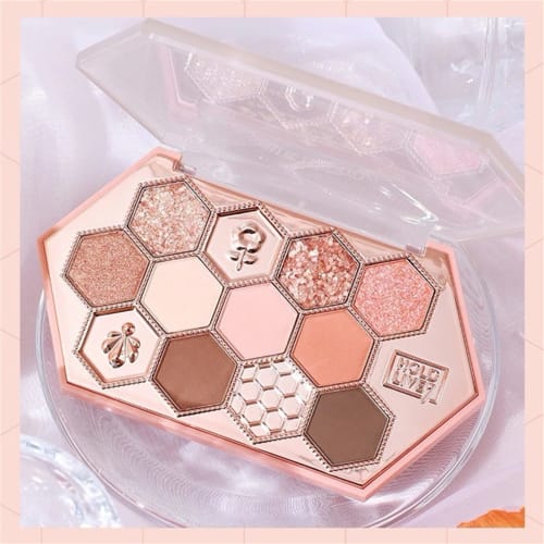 YAYAMIYA Eye Shadow Cute Honeycomb 12 Color Makeup Palette Eye Shadow Eye Shadow Palette Honey Sugar Tea Powder Eye Shadow Ins Eye Shadow Blush Dual-u