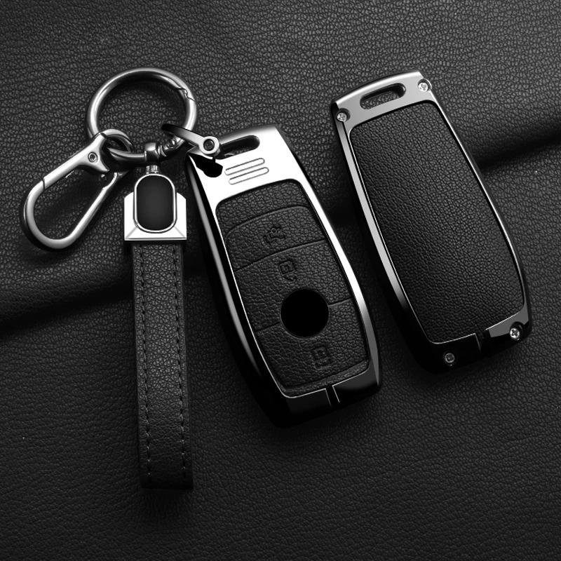 Kmkm Alloy Style Car Key Case Shell Fob For   Mercedes-Benz A220 E63S Amg E-Class Gle 350 4Matic E300 E400 E43 W213