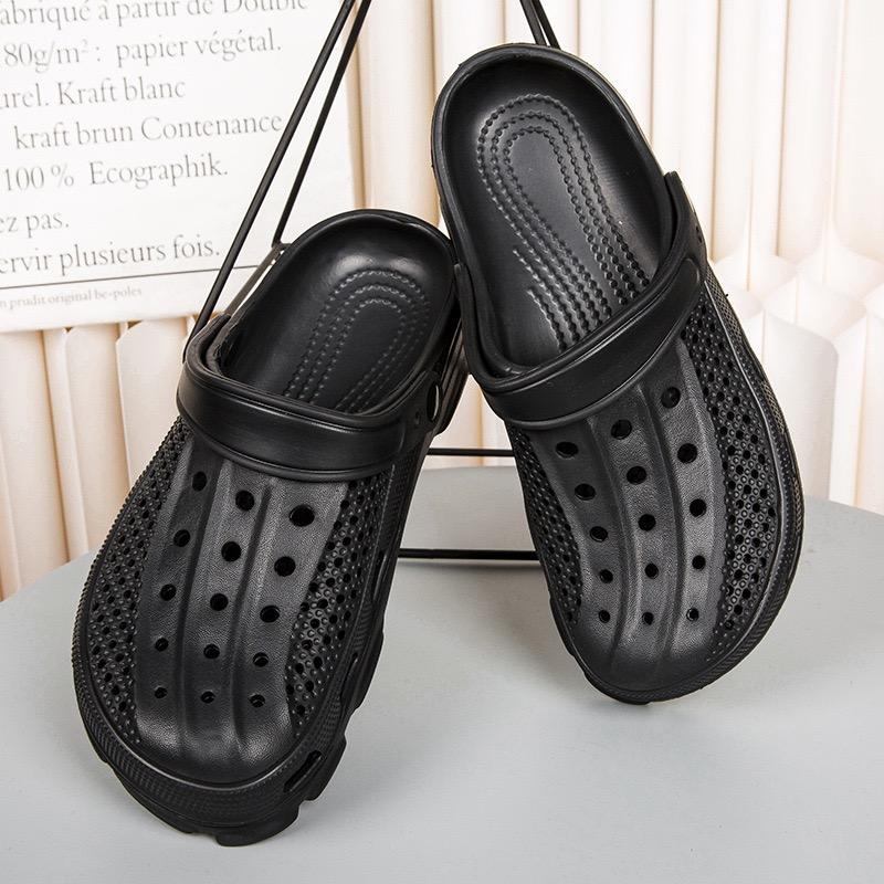 SHOEHAUL Smile Pop Casual Men Clogs Slippers Band Summer Slippers Outdoor Non-slip Beach Cozy Men Shoes Soft EVA Home Breathable Slippers 37