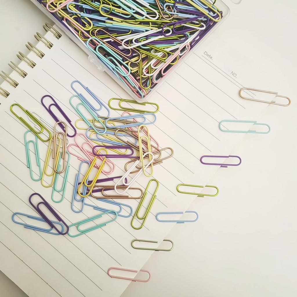 300 Pcs Paper Clips Medium Size PaperClips Assorted Colored for Clips Office Supplies Paperwork Office School and Personal Use