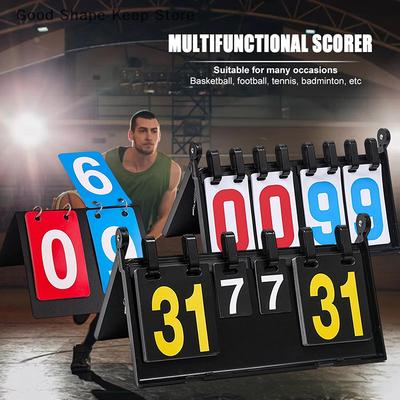 Durable ABS 4-Digit Table Scoreboard for High-Level Badminton, Volleyball, and Football Games, Light and Transportable
