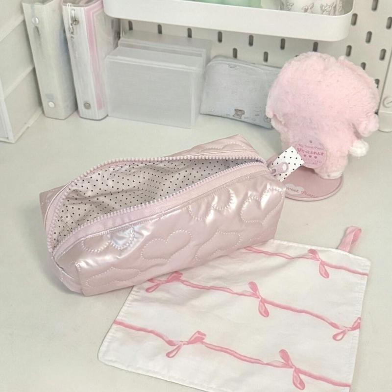 New Pencil Case Ins Style Love High Value Student Cute Girl Stationery Bag Large Capacity Storage Bag Cosmetic Bag