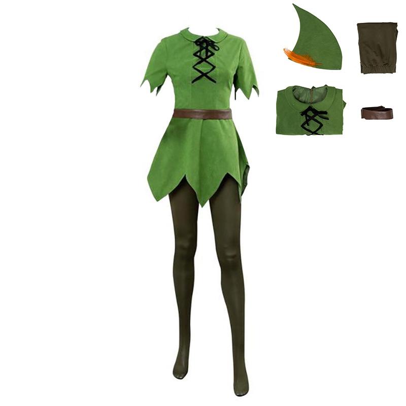 

Pan Cosplay Peter Costume Unisex Kids Makeup Costume Party Performance Clothes Girl,XS
