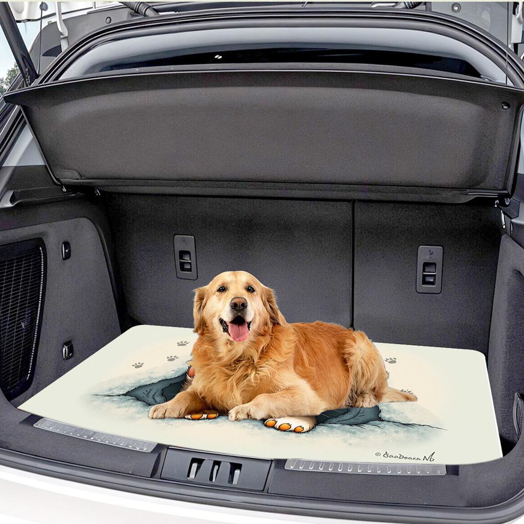 1Pcs Kitten & Welcome Sign Car Trunk Mat Anti Slip Cargo Liner Waterproof Storage Protector for SUV Sedan