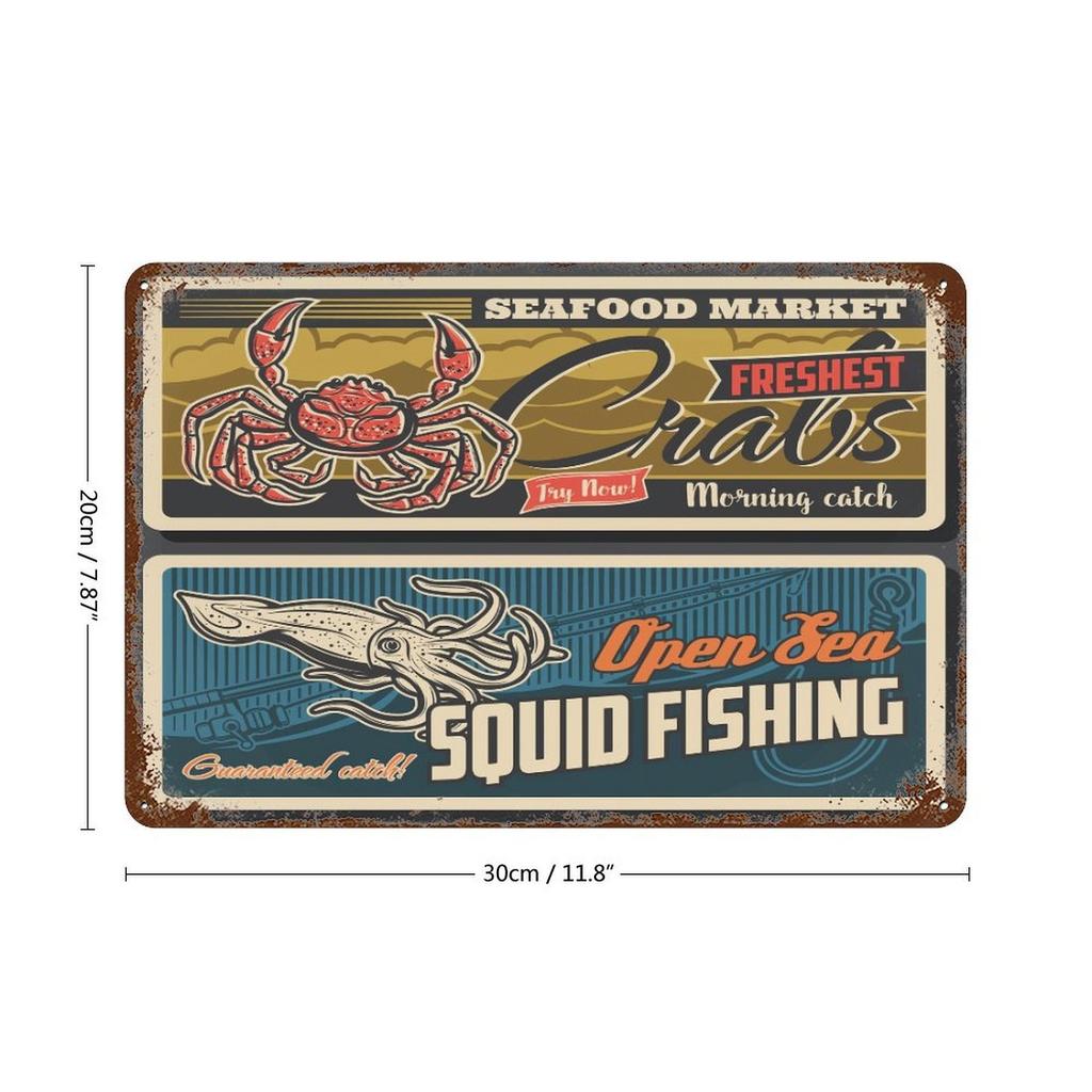 1-Pack Retro Iron Wall Plaque Decor, 20×30cm and 30×40cm, Distressed Rusty Look for Office, Home Bar or Bedroom