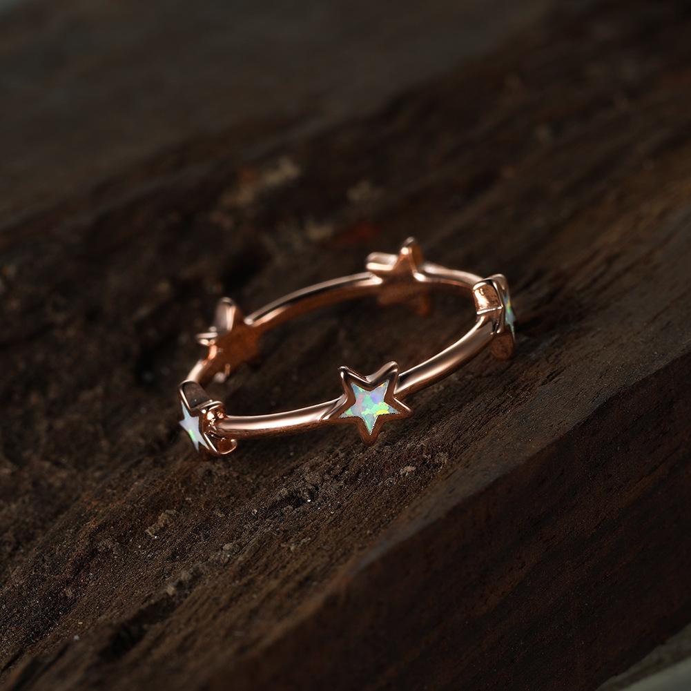 Hot Selling Rose Gold Five Pointed Star Ring for Women Simple and Niche Versatile Ring
