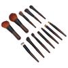 Travel Makeup Brush Set Synthetic Mini 12PCS Powder Highlight Concealer Eye Shadows Blush Mini Makeup Brushes Black Brown