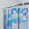 Blauer Geometrischer Design Duschvorhang, Badezimmerdeko, Polyestergewebe, Moderner Dekorativer Shoji-Schirm, Einfache Installation Für