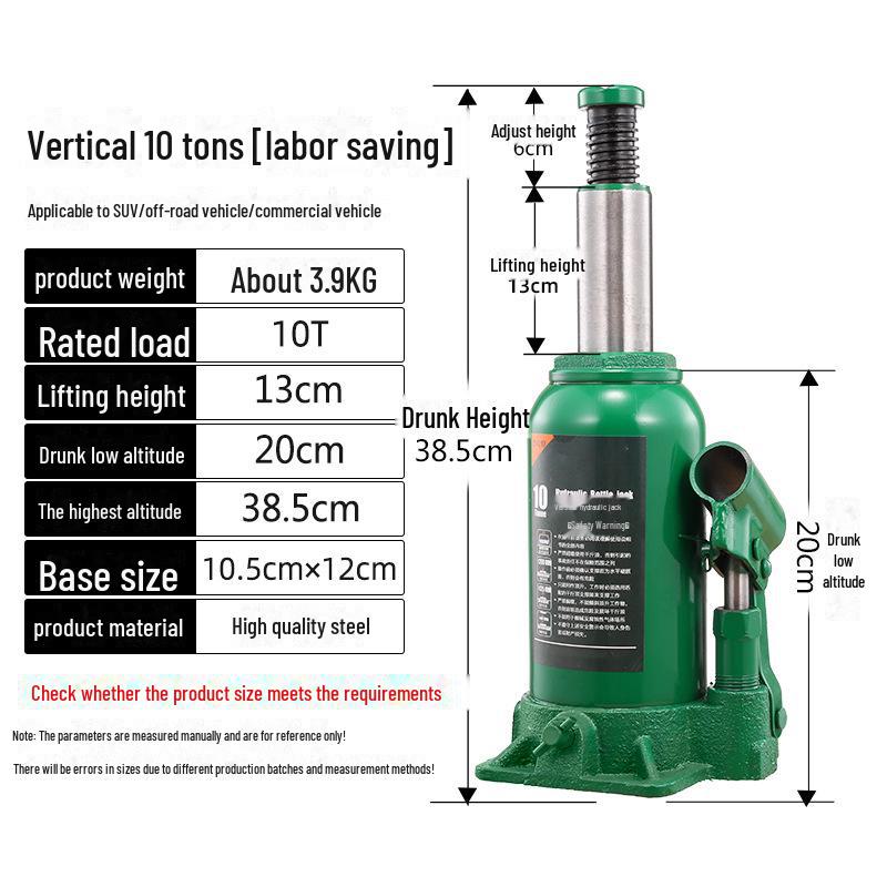 Multi-Capacity Vertical Hydraulic Jack: 5T, 10T, 20T, 50T for Car Tire Change & Repair