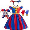 Pomni Cosplay Costume Anime The Amazing Digital Circus Cartoon Uniform Hat Gloves Halloween Party for Girls Boys Costumes