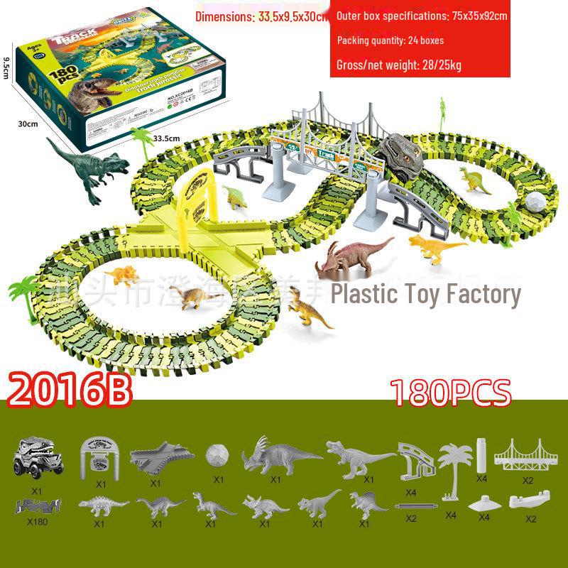 Elektrická dinosauří dráha s montážním ruským kolem pro děti