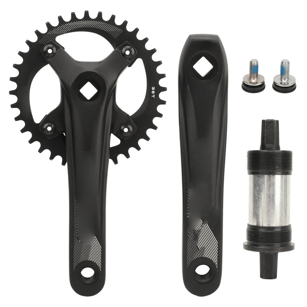 Bike Crankset Square 104BCD Crank 36T Chainring Sprocket Bottom Bracket Aluminum Alloy Bike Parts