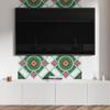 Panel Dekoracyjny Winylowy Samoprzylepny Z Nadrukiem 120X60 Cm Wzór Kwiatowy W Rombie