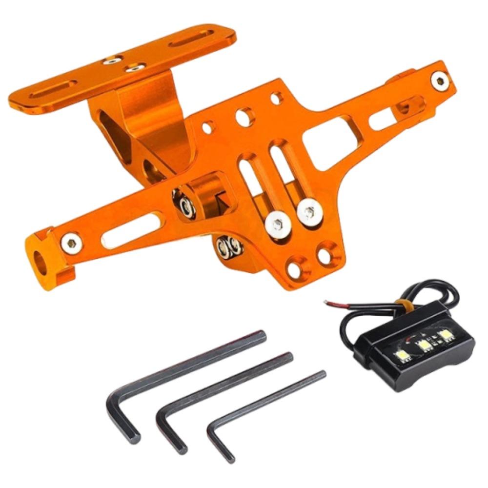 Adjustable License Plate Bracket Aluminum Zinc Zinc Alloy Turn Signal LED Lamp Holder Motorbike Parts
