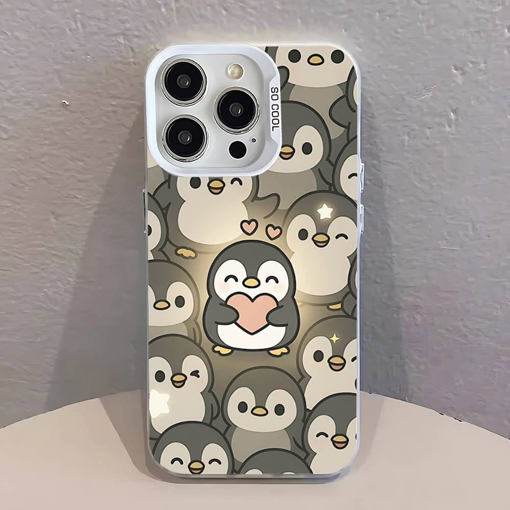 

Cartoon Penguin Kawaii Cute Phone Case IMD White Color Shell For IPhone 17 16 15 14 13 12 11 Pro Max Plus Pro SE Air Mini iPhone16