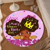 Black Princess Magic Celebration Round Rug for Livingroom,Bedroom, Palyroom, Chair Rug, Area rug, Circle Carpet, Large Size Fan Christmas gift