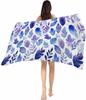 Beach Towel Purple Leaf Bath Pool Towels Watercolor Leaves Plants Soft Absorbent Beach Towel Lightweight Large Quick Dry Swim