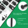 Zmbroll M3 Machine Screw Assortment Kit, 540pcs M3x4/5/6/8/10/12/16/20mm, Black Pan Head, Fully Threaded Carbon Steel Machine Screws, Phillips Drive F