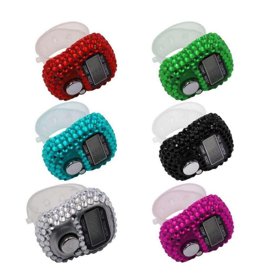 Mini Rhinestone Electronic Finger Ring Counter