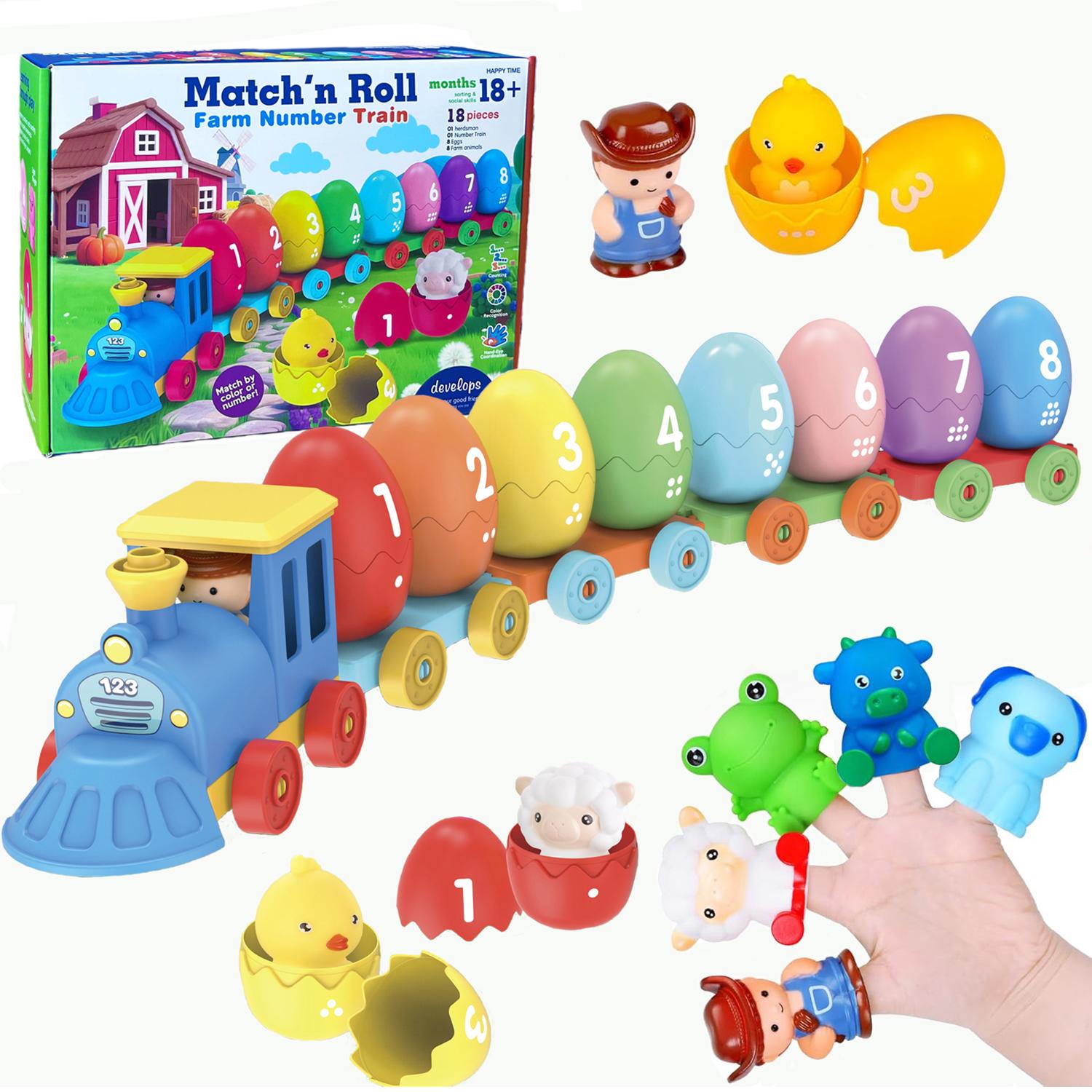 

Toddler Train Set for ToddlerCounting Matching & Sorting Activity Toys Montessori Farm Animals Train Preschool Birthday Gif