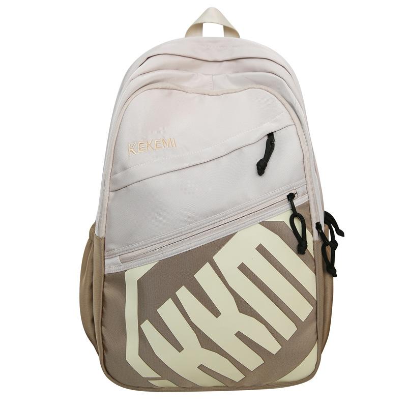 Thickened casual backpack, simple trend letter campus backpack, large capacity outdoor travel schoolbag