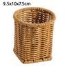 Rustic Style Imitation Rattan Storage Bucket Simple Plastic Pen Holder  Household