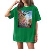 Women's Casual Fashion Round Neck Printed Short Sleeve T-Shirt Top