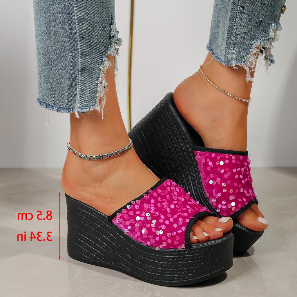 Women Platform Slippers  New Summer Sandals Indoor Outdoor Beach Shoes Female Lightweight Wedge Slippers Home Slides Women