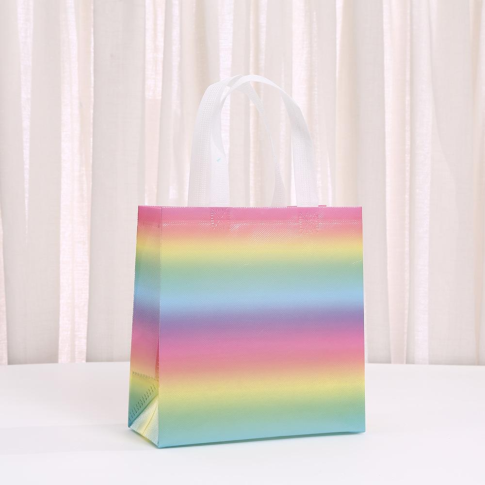 

StoBag rainbow gradient gift wrapping bags for sweets reusable colorful tote birthday baby shower candy treat party favors 12pcs&22x11x23cm