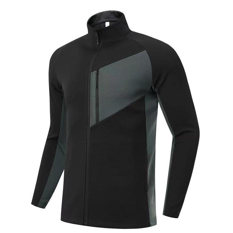 2024 Autumn/Winter Men's Long Zipper Sports Jacket - Stand Collar, Outdoor Fitness & Casual Running Wear