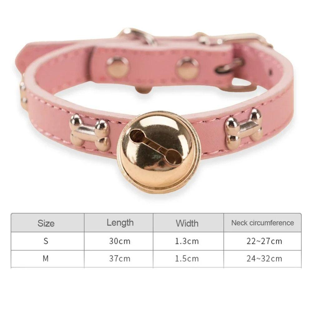 Weiches Leder Hunde Spazierhalsband Haustier Pfotenabdruck Knochen Katze Glockenhalsband Für Kleinen Hund Kätzchen
