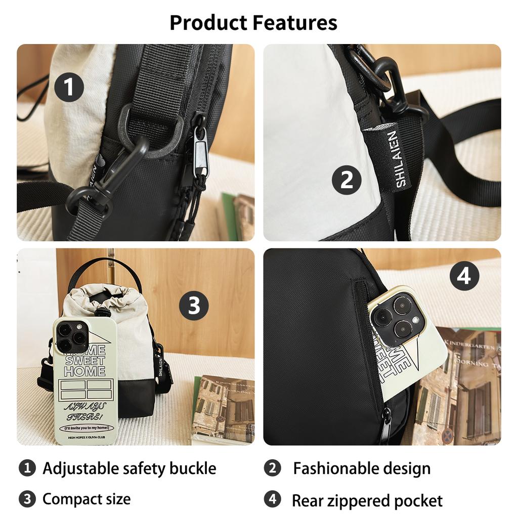 Lightweight Outdoor Shoulder Bag Camping Crossbody Bag Men's Multi-Functial Mobile Phe Bag Cycling Travel Water Bottle Water Cup Bag