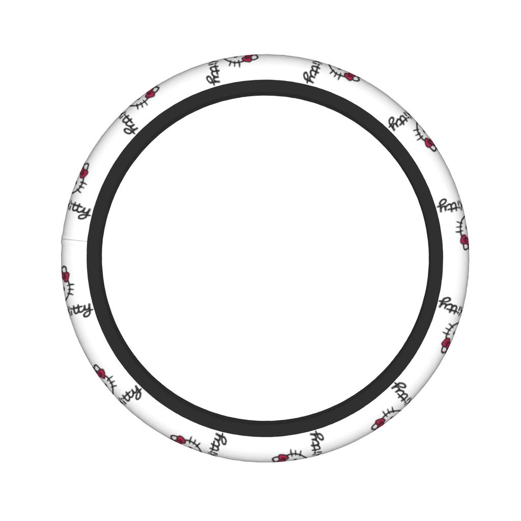 Kittys Cartoon Car Steering Wheel Cover 38cm Steering Wheel Protective Cover Auto Decoration Interior Accessories