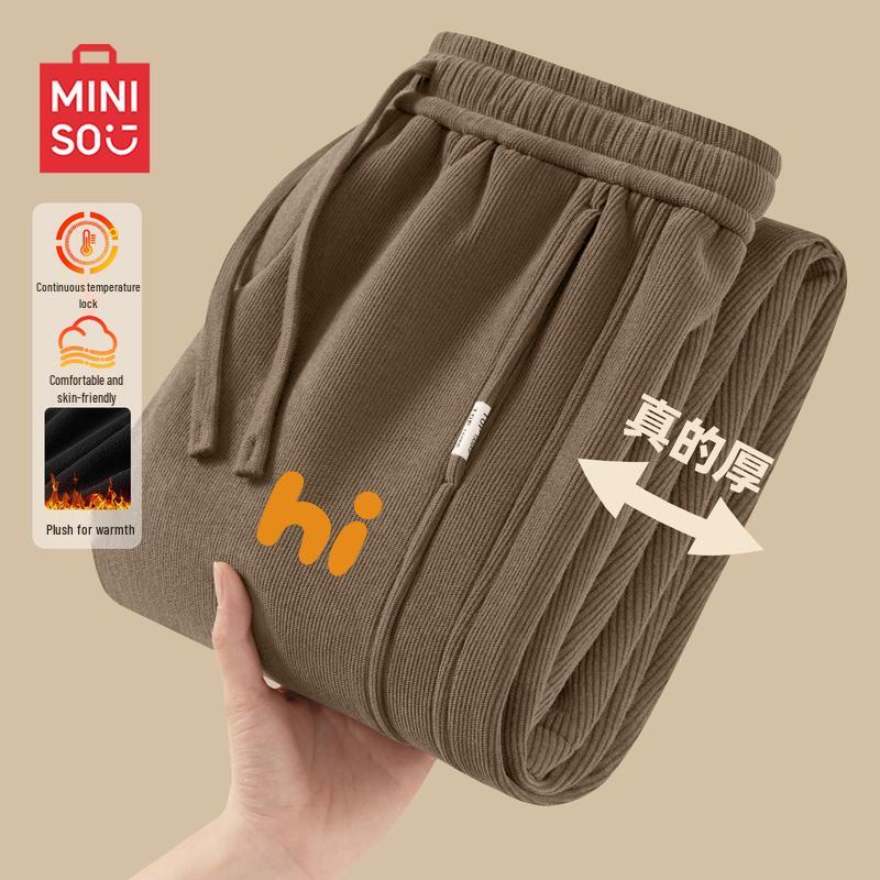 

MINISO Men s American Retro Curved Blade Casual Pants L