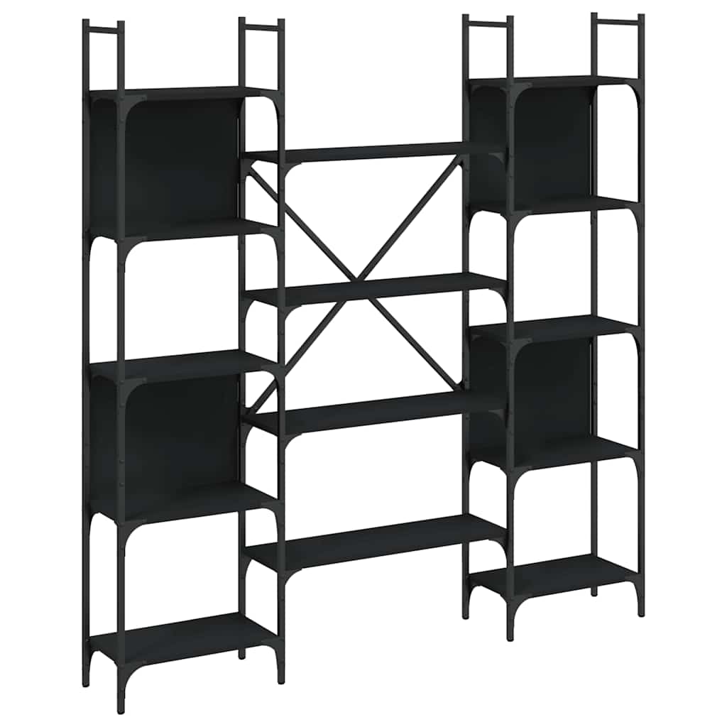 Bookshelf Black 155.5 X 24 X 166.5 Cm Particleboard
