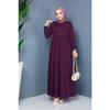 Gathered Waist Dress Plum
