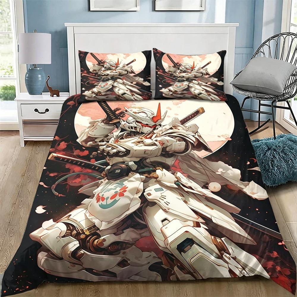 Mobile Suit Gundam Kid Duvet Cover Pillowcase Bedding Set Adult Boy Children Bedroom Decoration Single Twin Full Queen King