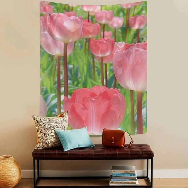 Tulip Flowers Wall Decor Tapestry Home Living Room Tapestry