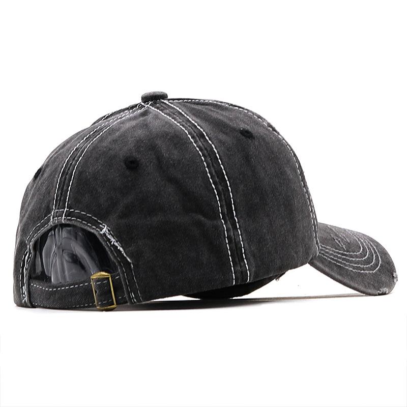 Cappello da sole con ricamo testa di tigre cappellino da baseball da donna cotone puro lavato da uomo cappellino da esterno per il tempo libero europeo e americano