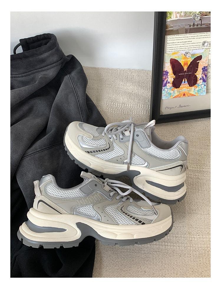Versatile Platform Dad Shoes, Women's Spring and Autumn Small People Increase In Height, New Fried Street European Sports and Leisure Shoes