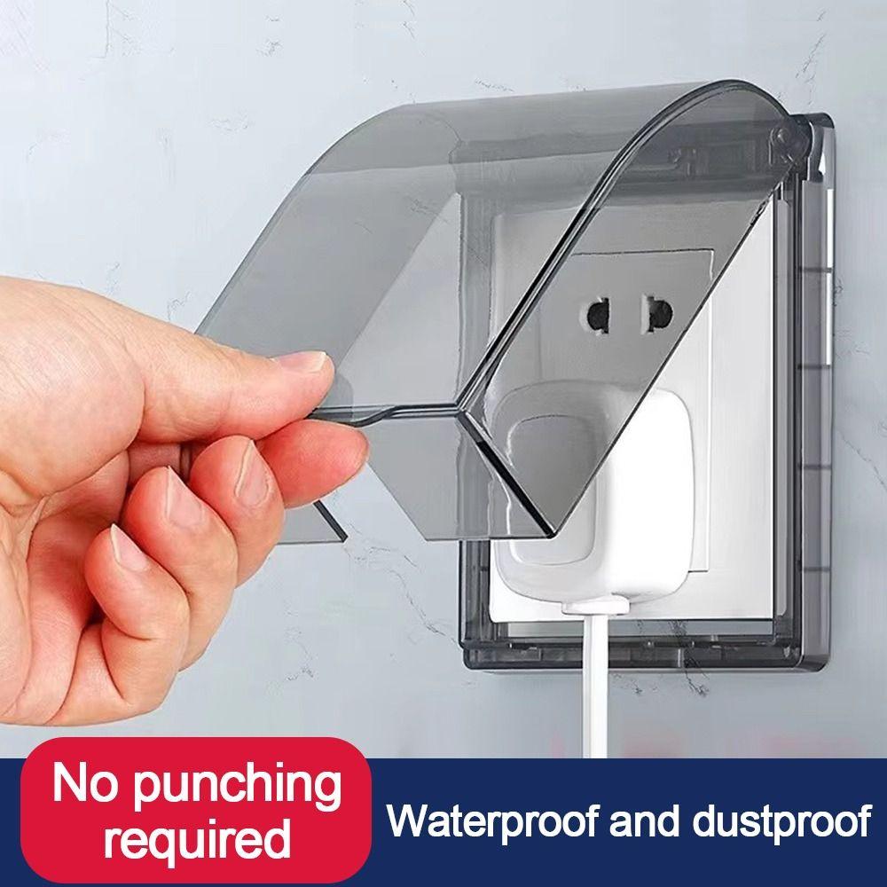 Self-Adhesive Socket Waterproof Box Wall-mounted Electric Plug Cover Splash-Proof Box Wall