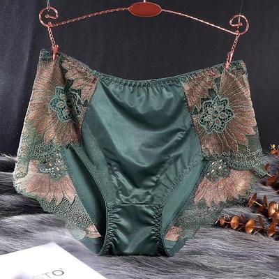 Neue Frauen Spitze Blumen Höschen Sexy Hohl Versuchung Seide Atmungsaktive Unterwäsche Bauch Mittlere Taille Butt Lift Briefs Intime Höschen