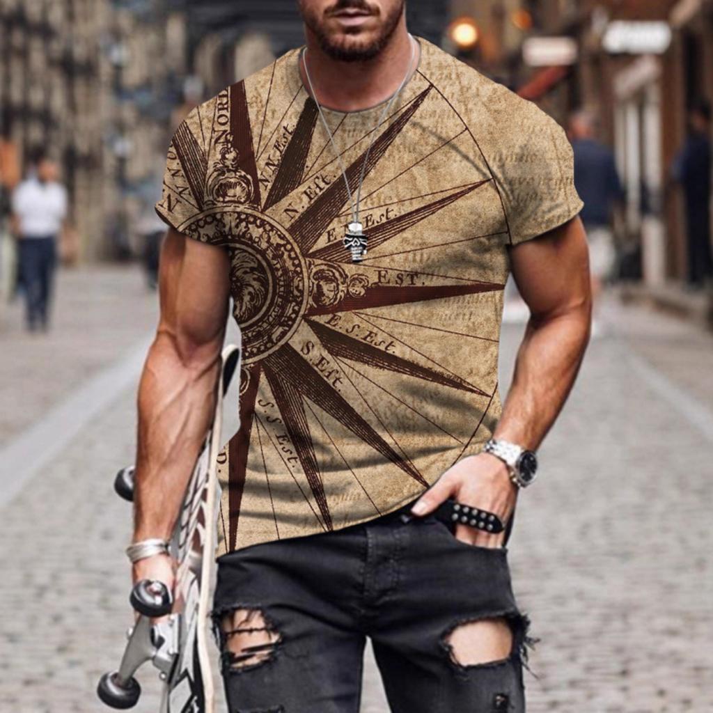 Mechanical Skull Graphic Short Sleeve T-Shirt, Streetwear Must-Have