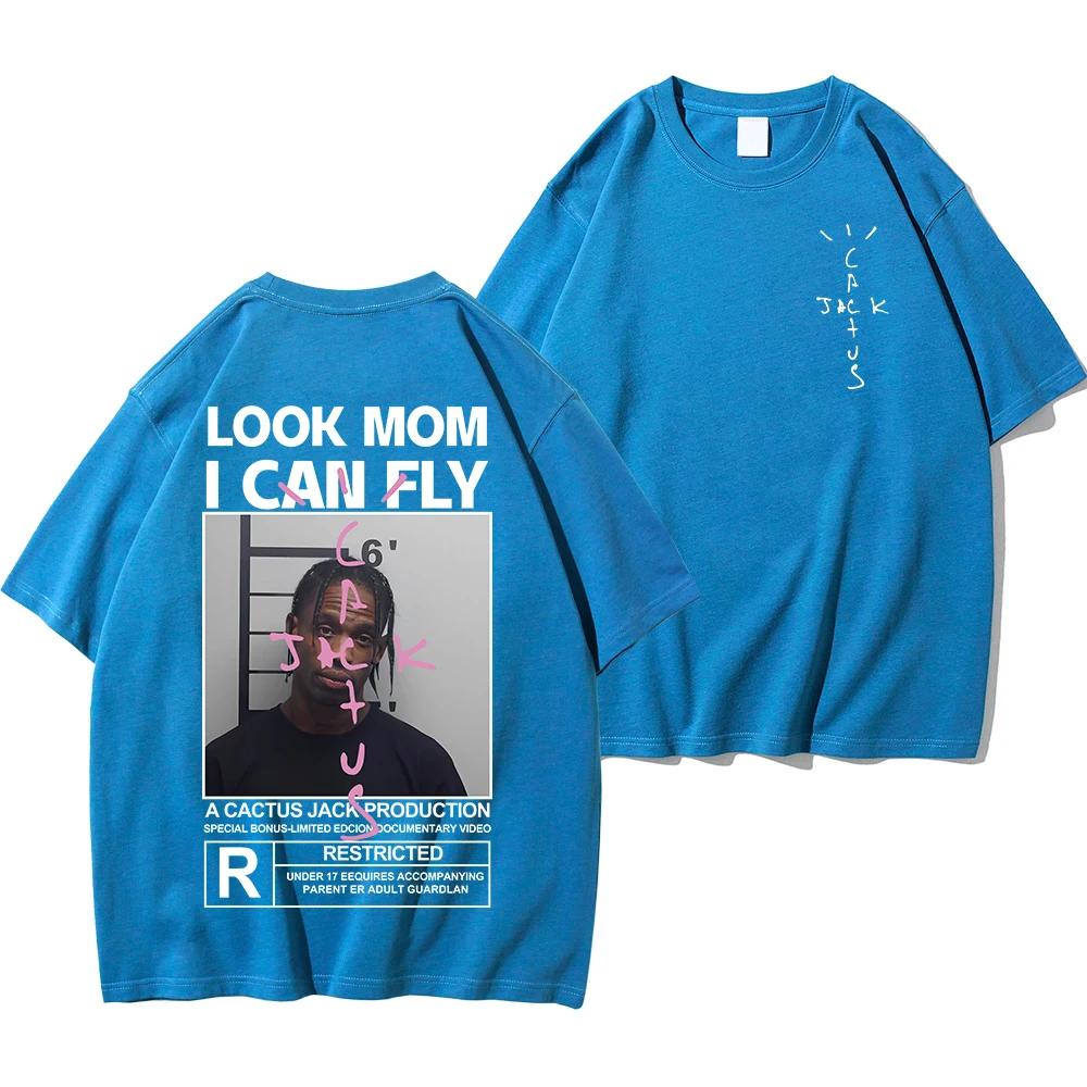 HOT SALE Cactus Jack T-shirt High Quality Cotton UnisexLOOK MOM I CAN FLY Tee ASTROWORLD Hip Hop Short Sleeve Tshirts Tops
