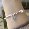 925 Silver Butterfly Bracelet for Girl Bead String Design Insect Fashion Versatile Jewelry Gift