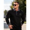 Men's Retro Color Block Long Sleeve Polo – Soft Touch Jersey Shirt with Contrast Cuffs & Vintage Logo – Smart Casual Business Wear