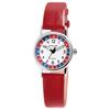 Kinderuhr - EXCELLANC - Excellanc - Rotes Kunstleder - Zifferblatt 26 mm - Quarzwerk